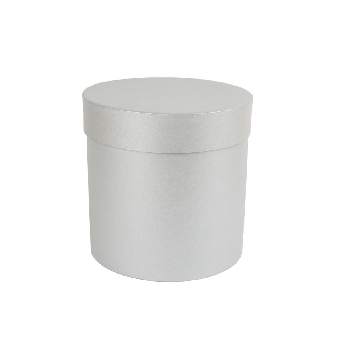 Коробка Perfectbox цилиндрическая перламутровая 16х15х15 см Серебристый (1516в4) - фото 1