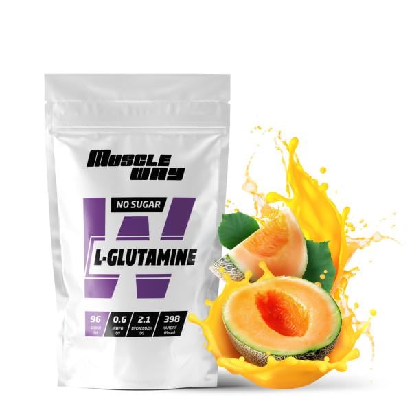 Аминокислота MuscleWay L-Glutamine Дыня для мышечной ткани на 60 порций 300 г (21-125-glu-mw-rs300.8)