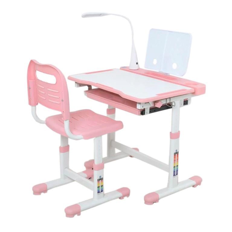 Парта-трансформер Bambi со стульчиком и лампой с регулировкой высоты 51-74 см Розовый Парта-трансформер Bambi со стульчиком и лампой с регулировкой высоты 51-74 см Розовый