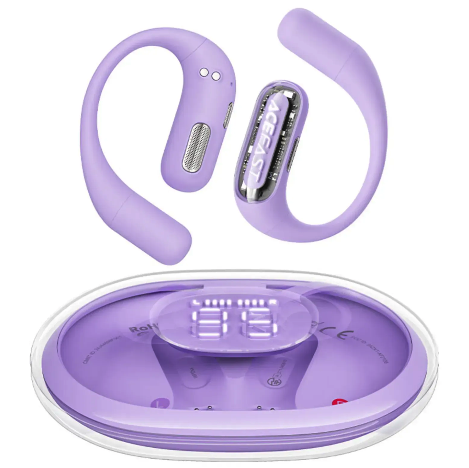 Гарнитура спортивная Acefast AceFit Pro с LED индикаторами Open-Ear дизайн LED-подсветка защита IP54