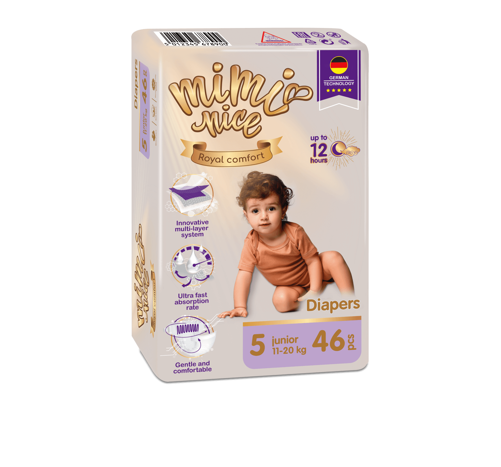 Підгузник Mimi Nice Royal comfort 5 junior 11-20 кг 4х46 шт. - фото 3 Підгузник Mimi Nice Royal comfort 5 junior 11-20 кг 4х46 шт. - фото 3