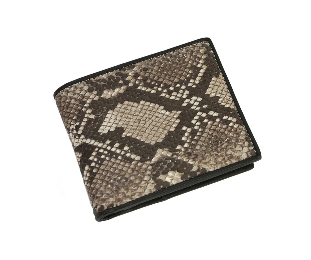 Портмоне Ekzotic Leather из кожи питона Бежевый (snw 68_1)