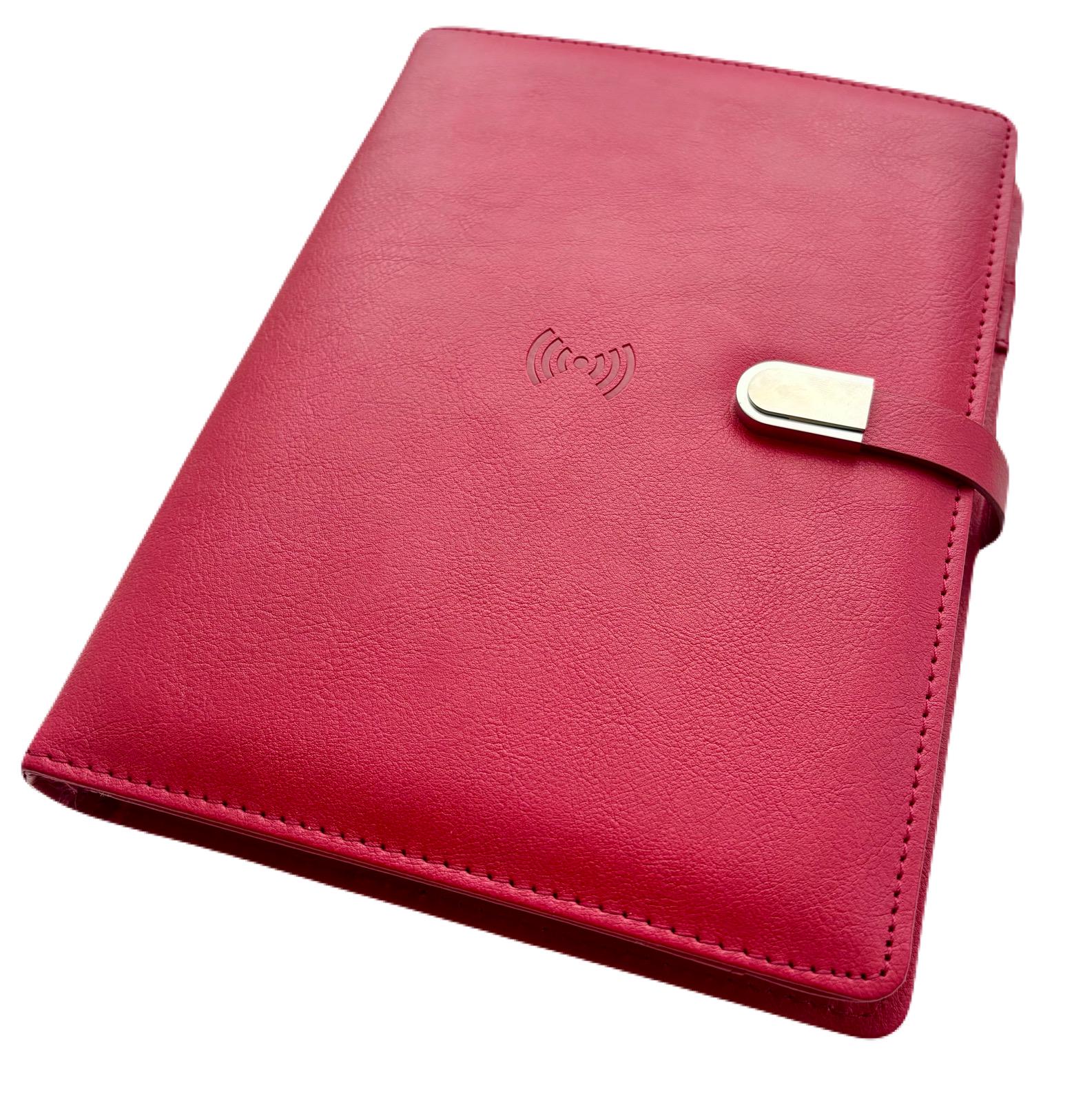 Блокнот-ежедневник AB tech Colorful c беспроводной зарядкой/Power Bank и USB flash 16 Gb Красный - фото 3