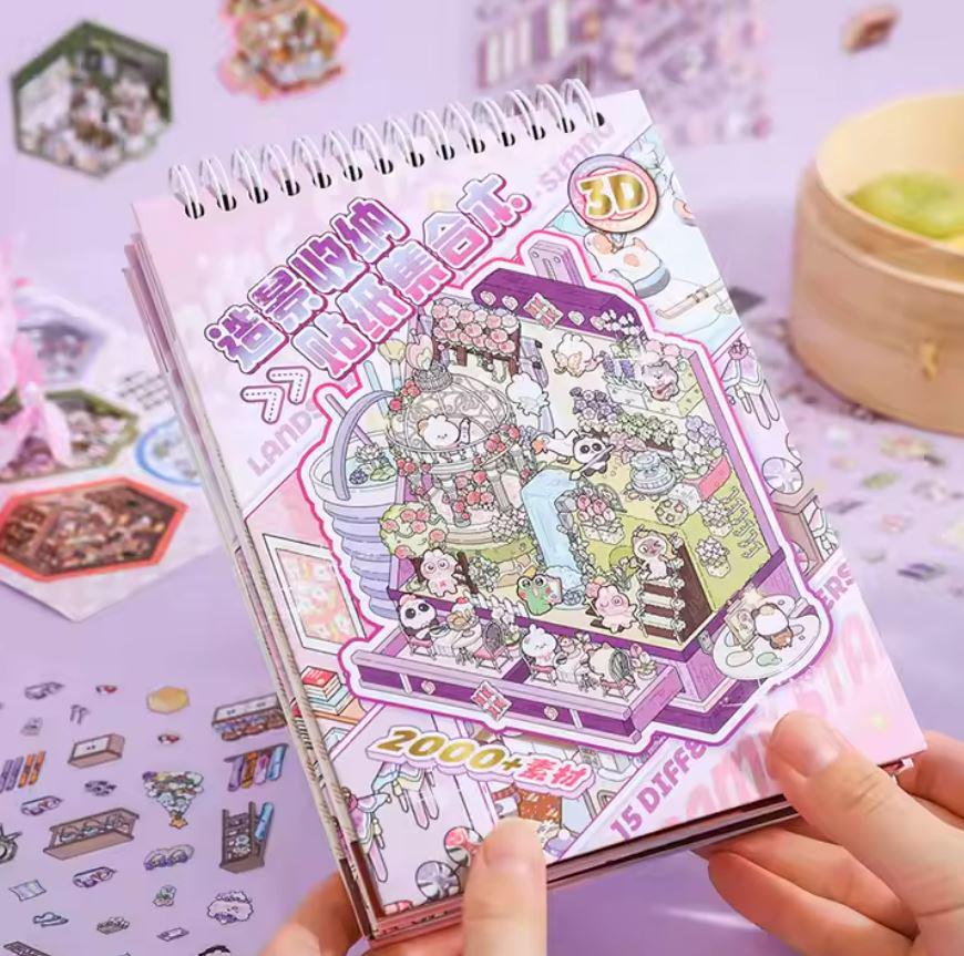 Блокнот з 3D наклейками для створення міні кімнат з Капібарою 15 інтер'єрів - фото 7