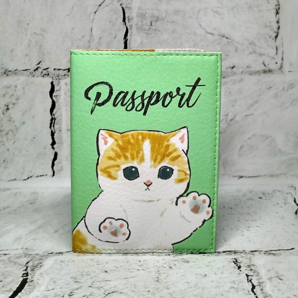 Обложка для паспорта Котик экокожа 9,5х13,5 см (270)