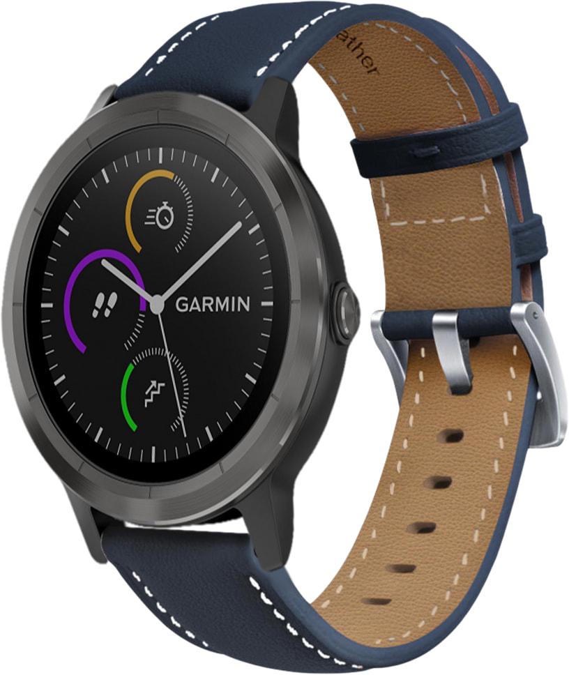 Ремешок кожаный Folsa для Garmin Vivoactive 3 Dark Blue (31511-5D)