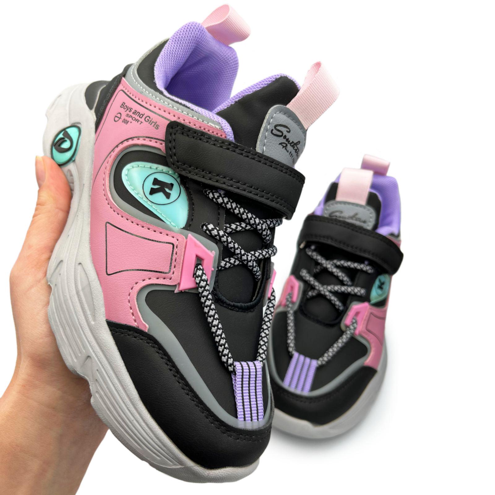 Кроссовки детские для девочки Башили MV-1401 р. 35 Черный - фото 3 Кроссовки детские для девочки Башили MV-1401 р. 35 Черный - фото 3