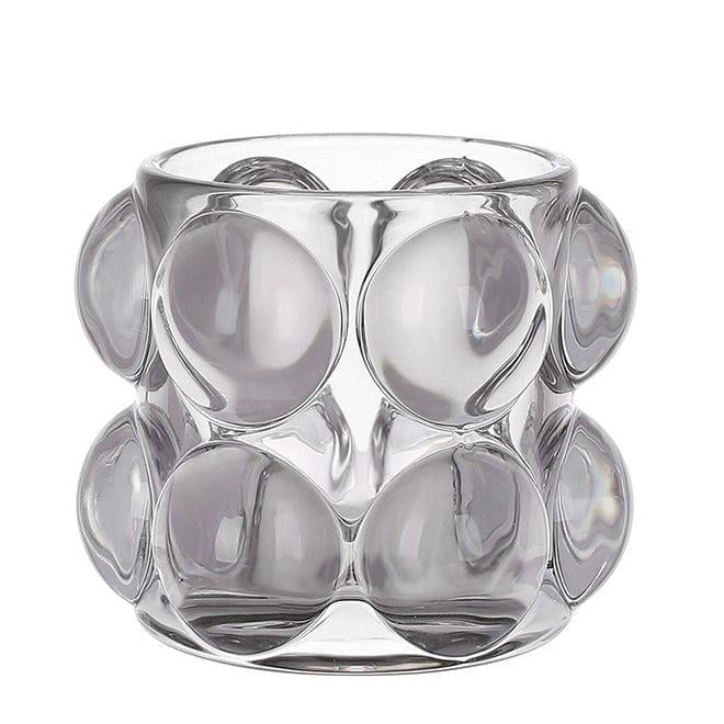 Підсвічник скляний Flora Bauble висота 7 см Сірий (32999)