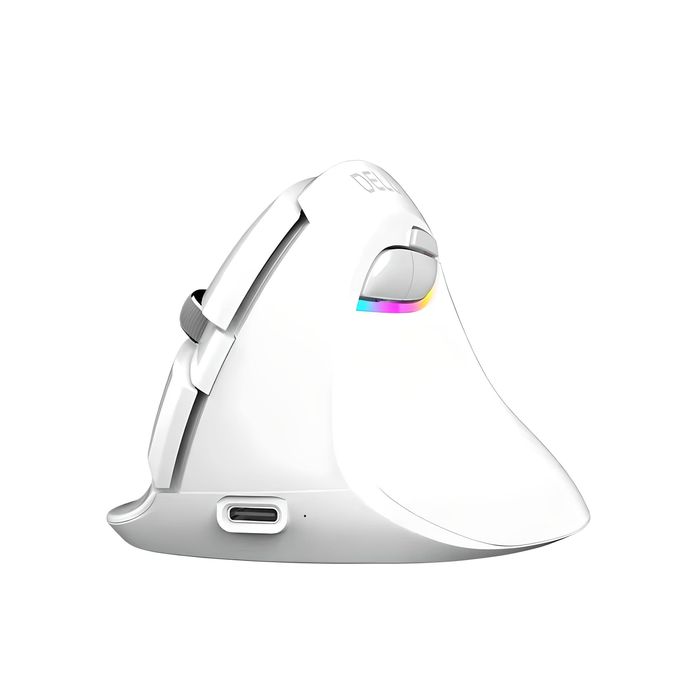 Мышь эргономичная вертикальная Delux M618mini с аккумулятором 4000 DPI White