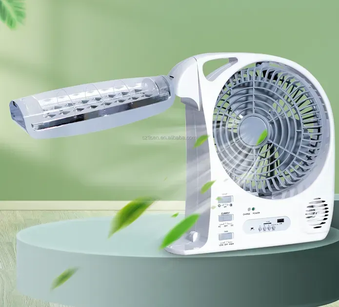 Вентилятор портативный GD-8028/N283 6в1 8" LED-лампа/радио/солнечная панель/2 скорости/Bluetooth/USB/аккумулятор 10 Вт 5500 мАч (6-18-M17162) - фото 3