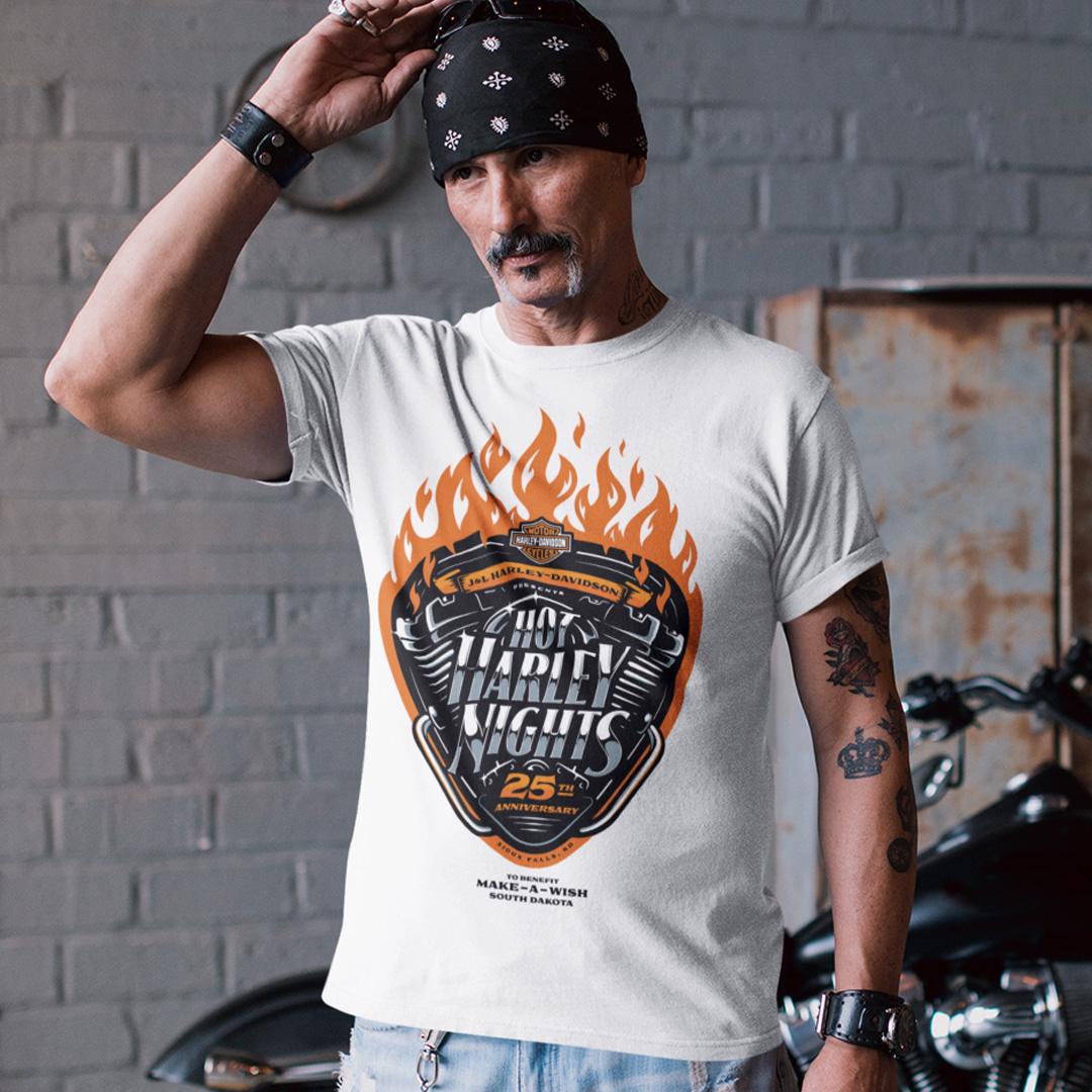 Футболка унисекс Harley Davidson Hot Harley Nights South Dakota M Белый (00000011555)
