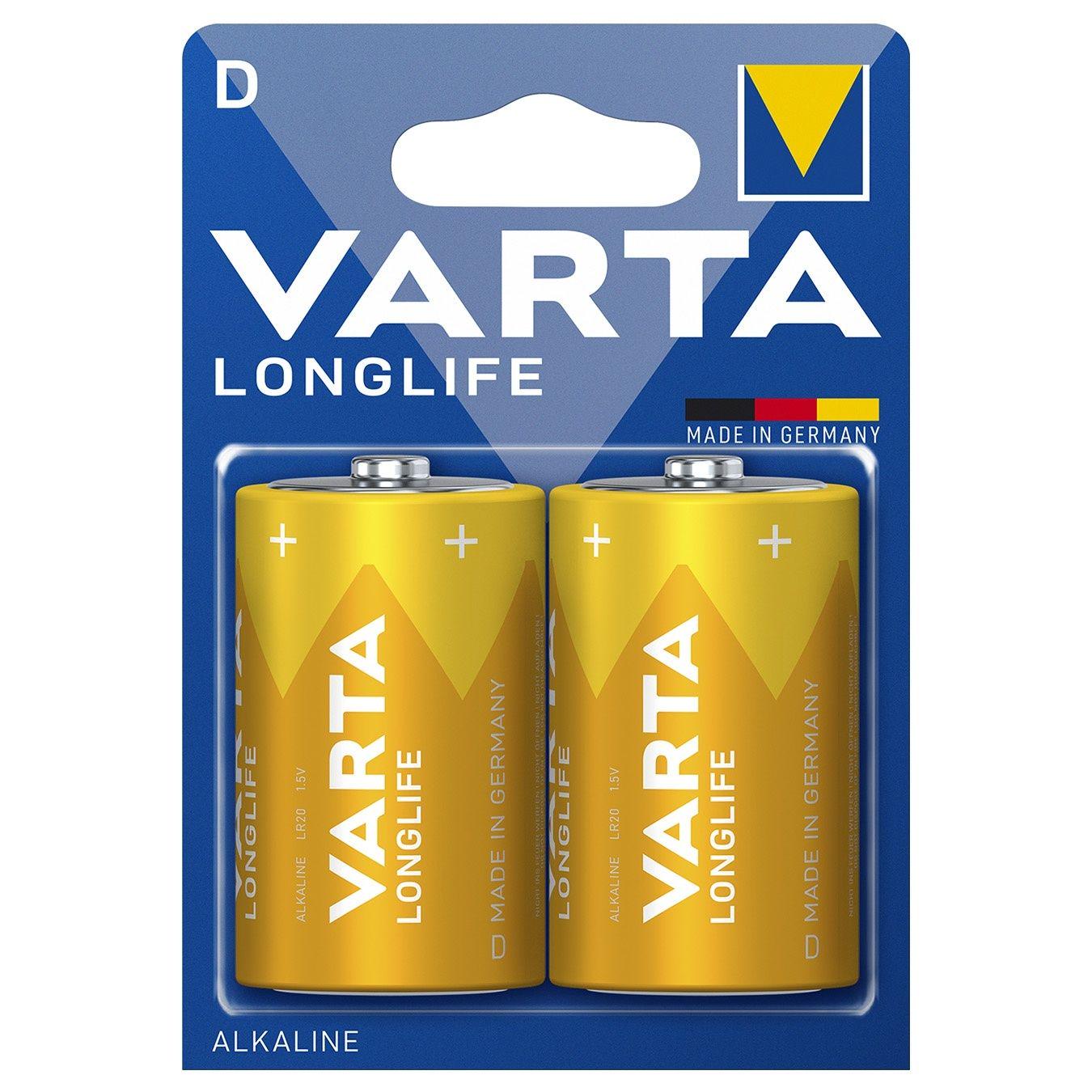 Батарейка щелочная VARTA LONGLIFE D R20 373 2 шт. (15734)