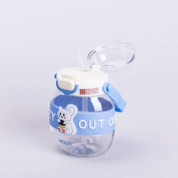 Пляшка для води дитяча з трубочкою з ручкою та ремінцем 15 см 580 мл Синій (6753) - фото 8 Пляшка для води дитяча з трубочкою з ручкою та ремінцем 15 см 580 мл Синій (6753) - фото 8