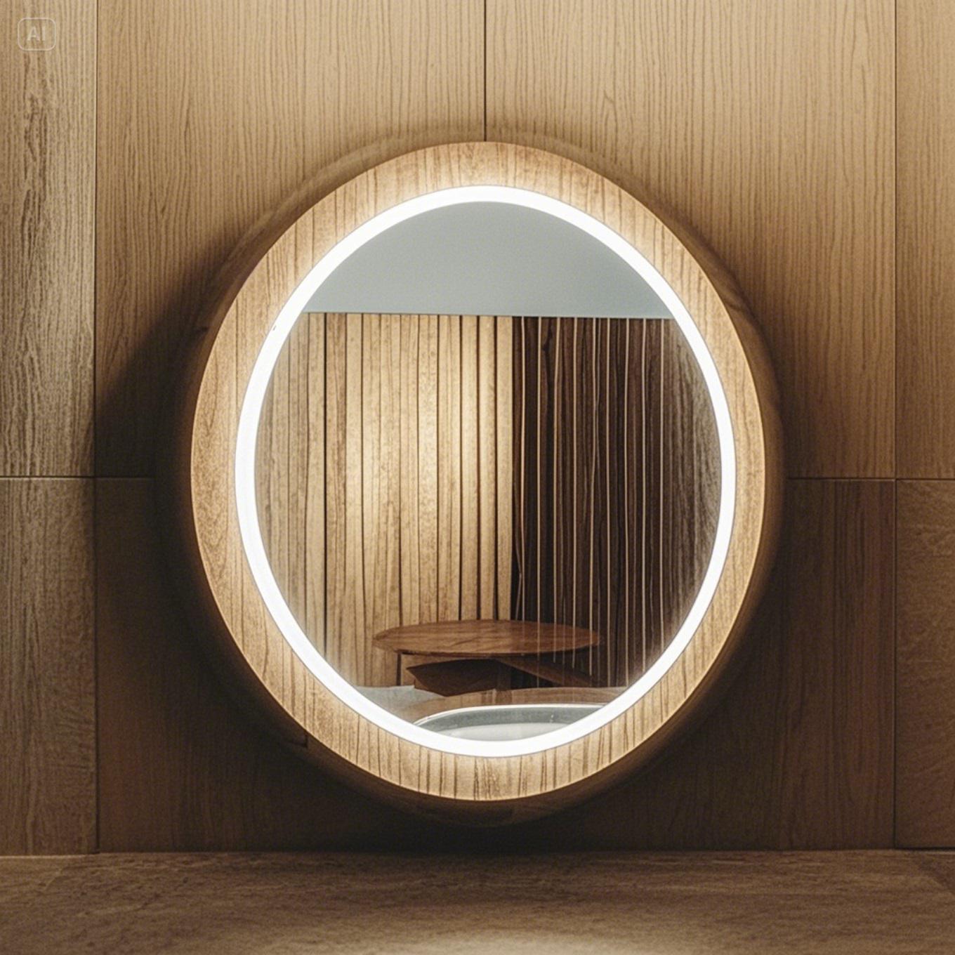 Дзеркальна шафа для ванної кімнати The MIX Plastic У-5.1 з led підсвічуванням (2386) - фото 5