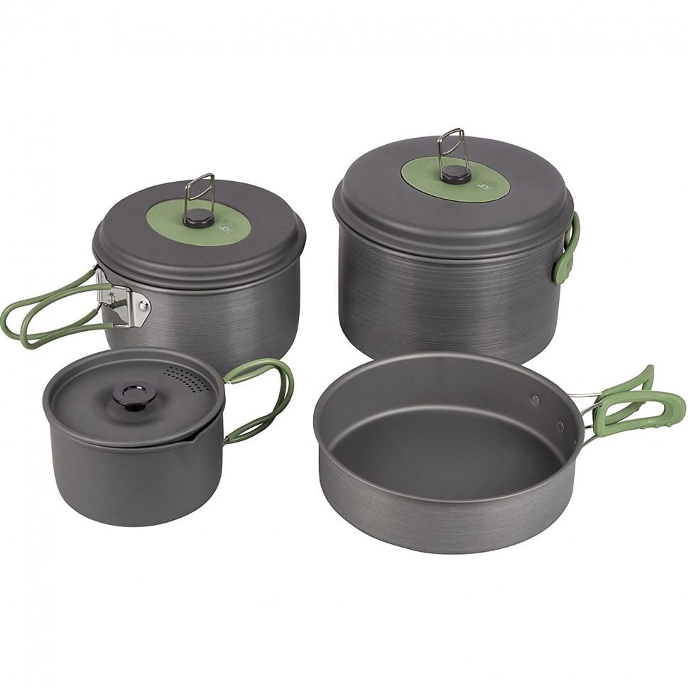 Набор посуды Bo-Camp Explorer 4 Pieces Hard Anodized Grey/Green (2200244)
