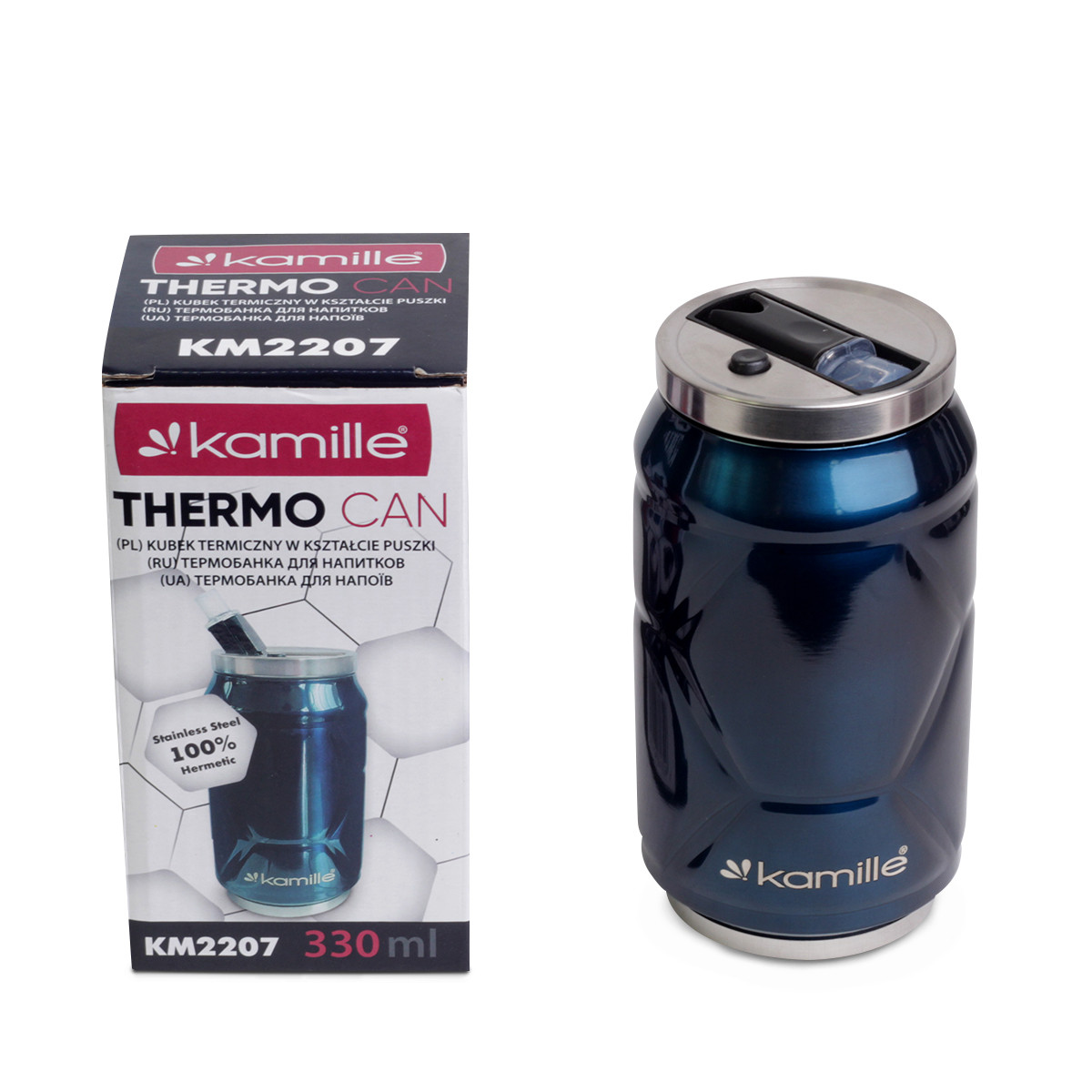 Термобанка Kamille 330 мл из нержавеющей стали Синий KM-2207 - фото 6 Термобанка Kamille 330 мл из нержавеющей стали Синий KM-2207 - фото 6