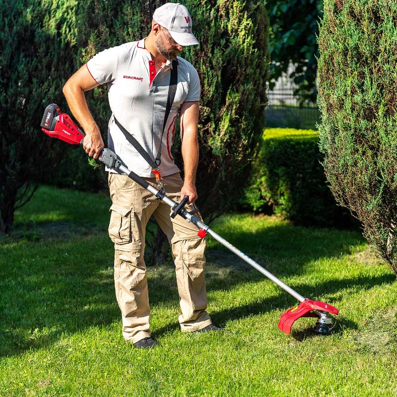 Триммер садовый аккумуляторный бесщеточный Worcraft CGT-S20LiB с аккумулятором 4А и зарядным мотокоса для сада (43220) - фото 12 Триммер садовый аккумуляторный бесщеточный Worcraft CGT-S20LiB с аккумулятором 4А и зарядным мотокоса для сада (43220) - фото 12