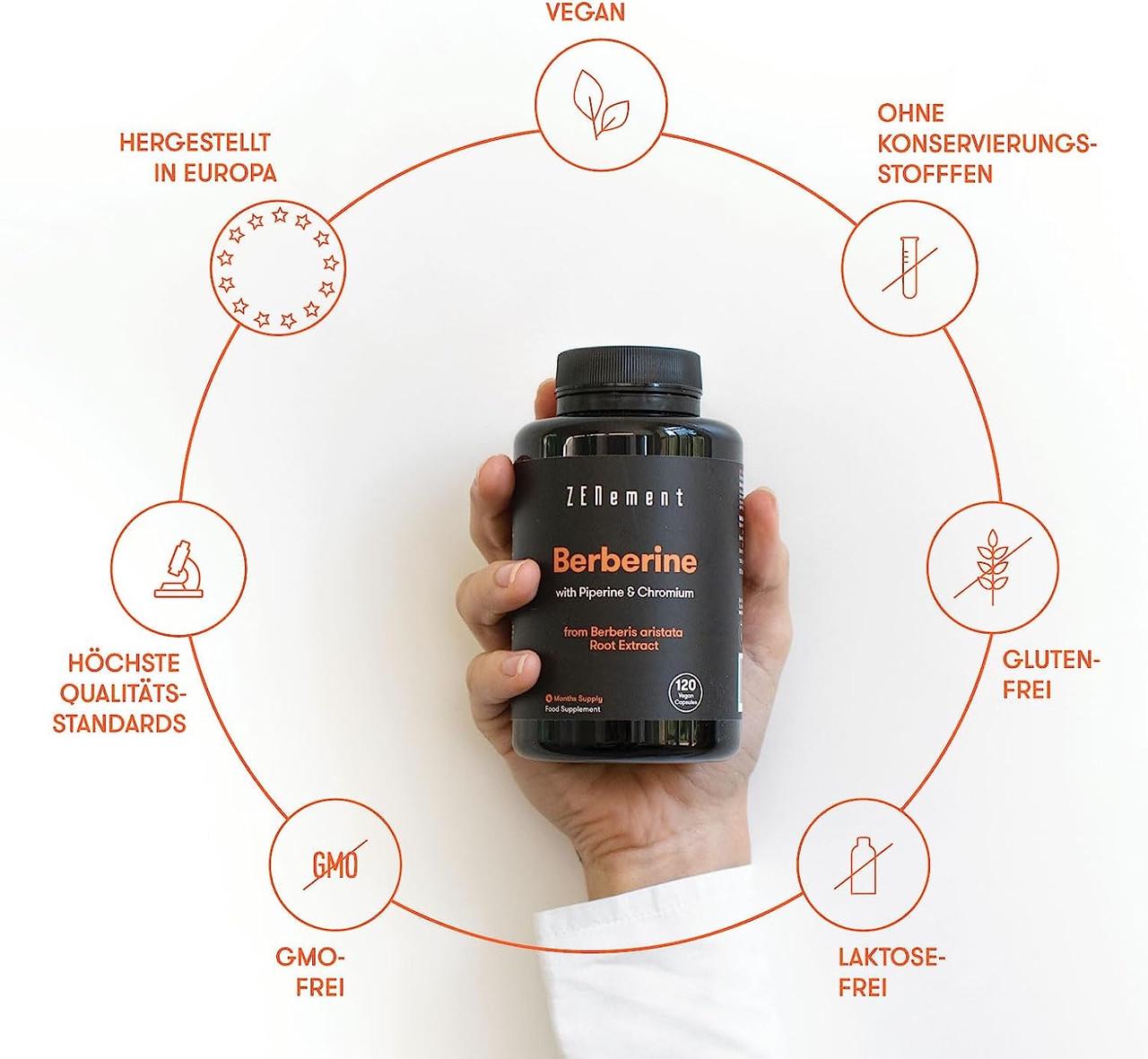 Берберін Zenement 500 мг 120 капсул (50096555) - фото 2 Берберін Zenement 500 мг 120 капсул (50096555) - фото 2