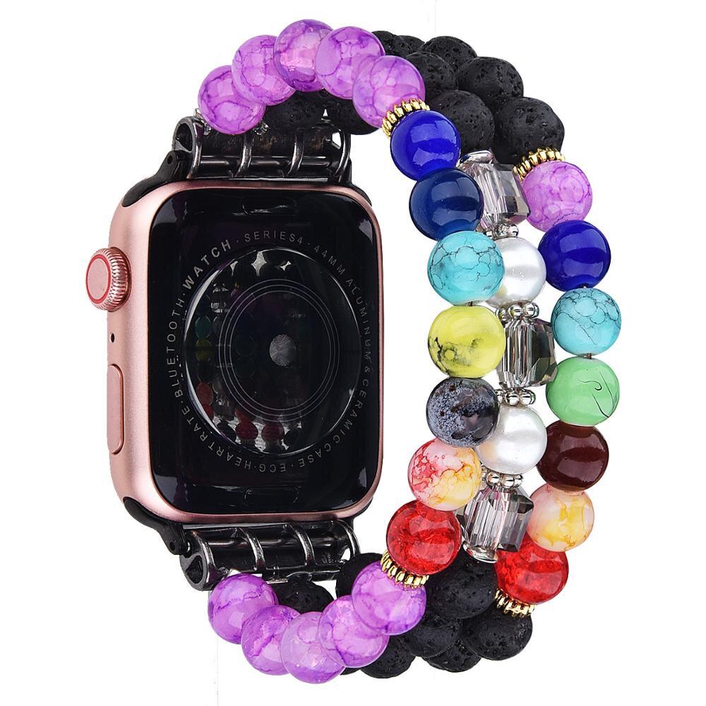 Ремешок для Apple Watch Вулканический камень из бусин 42-44 мм Разноцветный