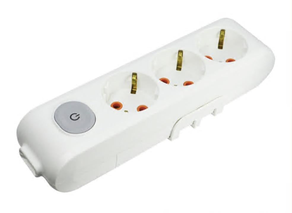 Колодка тримісна Viko Multi-Let з заземленням та вимикачем Білий (27848952)