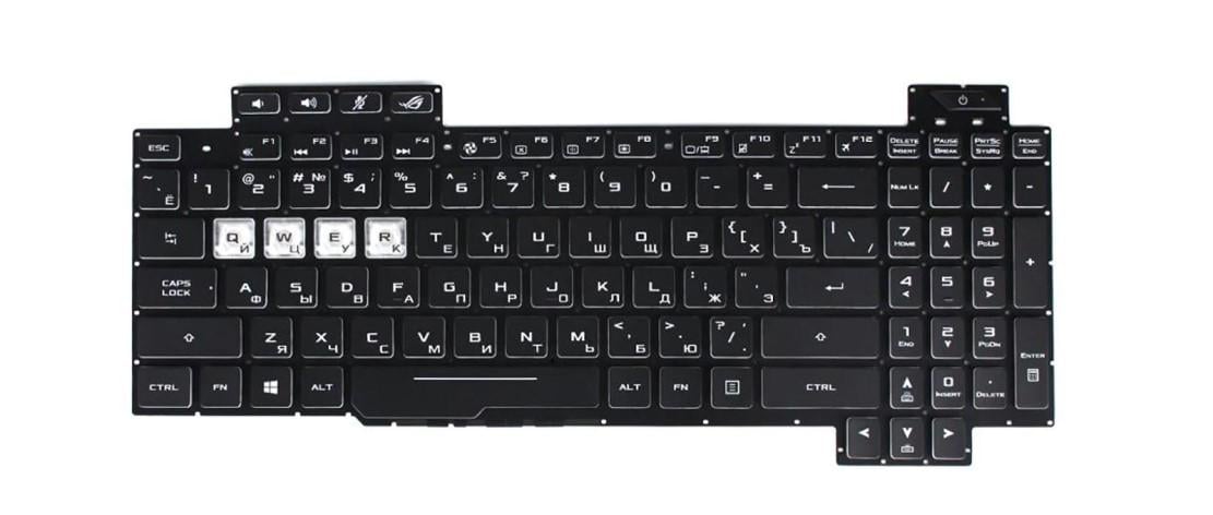 Клавиатура для ноутбука Asus KX80GM с подсветкой клавиш (0KNR0-6614RU00)