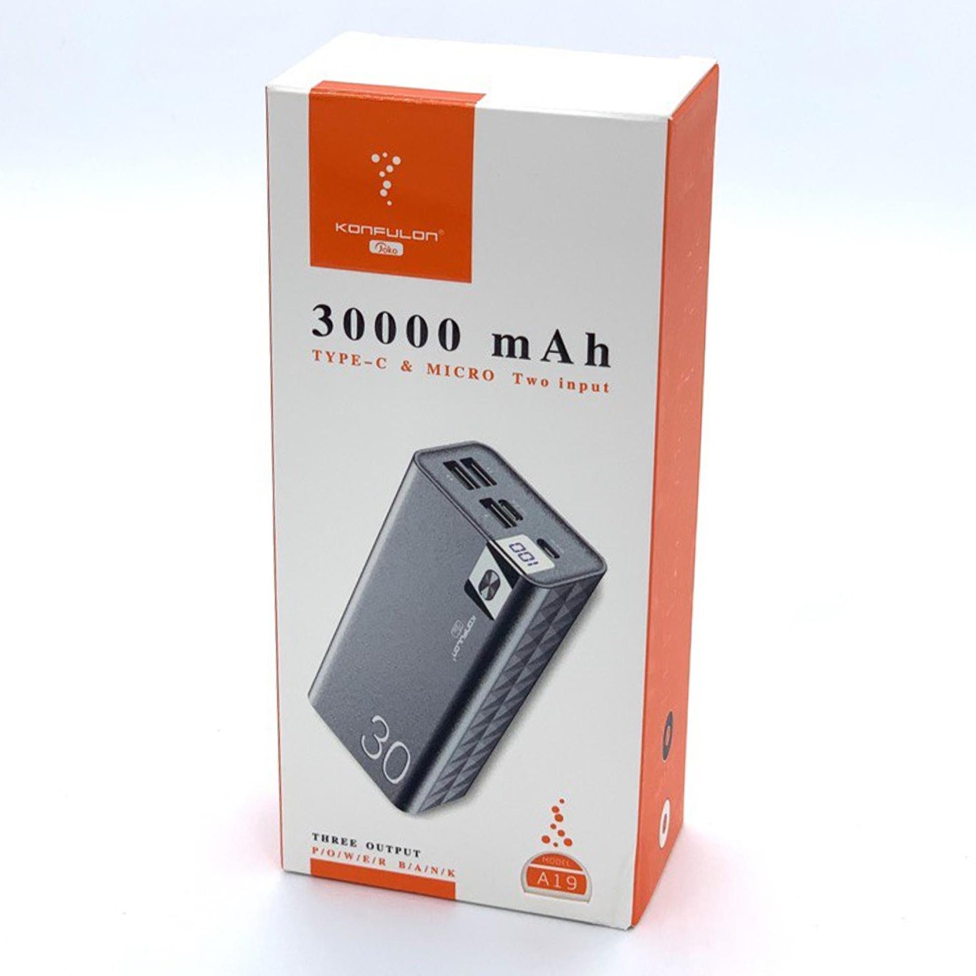 Повербанк Konfulon 30000 mAh TypeC Micro USB Білий - фото 3