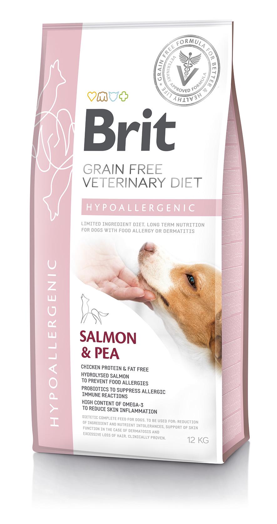Корм сухой для собак Brit VetDiets Hypoallergenic с лососем/горохом/гречихой для всех возрастов при пищевой аллергии 12 кг
