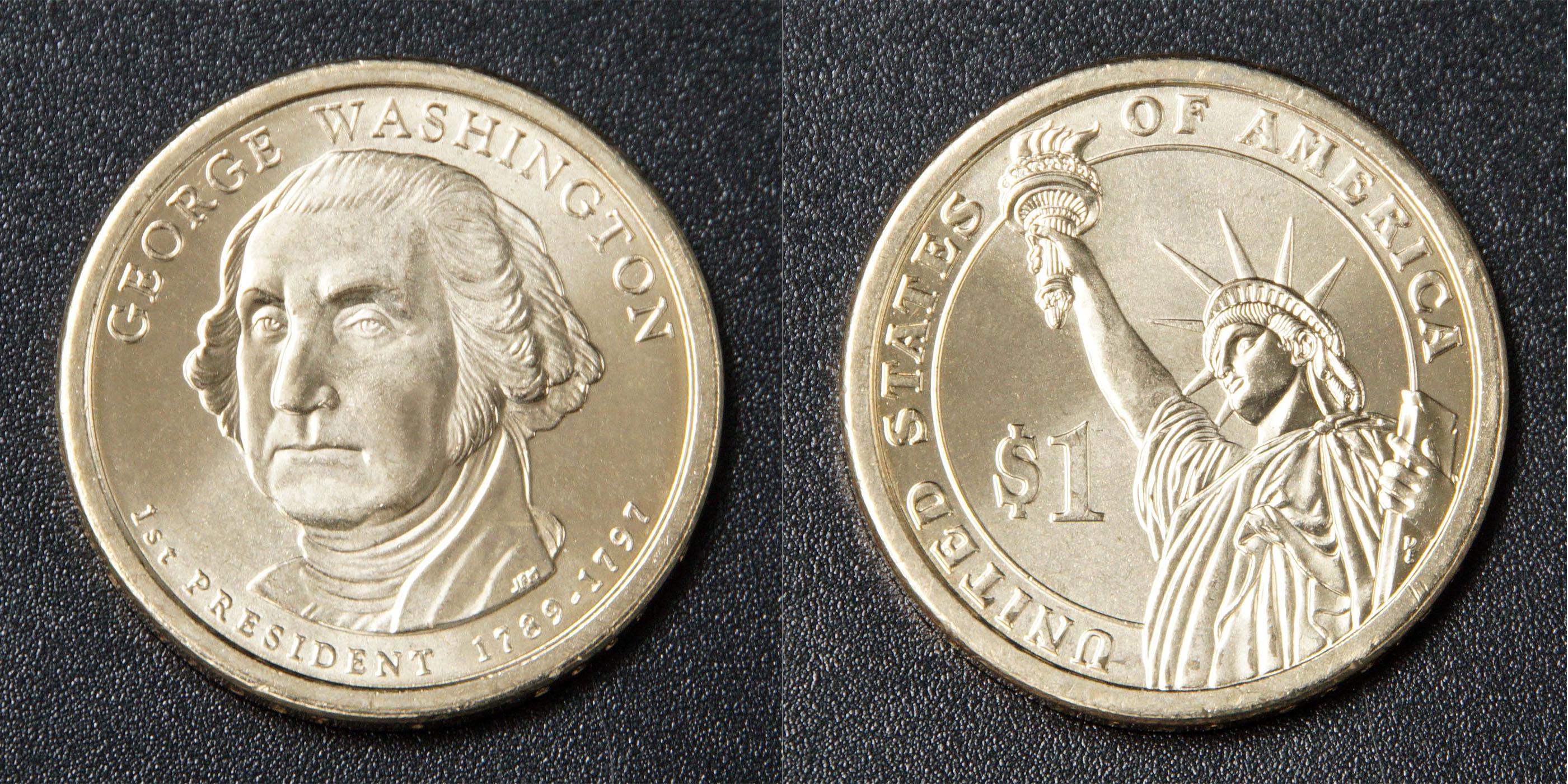 ᐉ Колекційна монета США 2007 1 долар Джордж Вашингтон UNC • Краща
