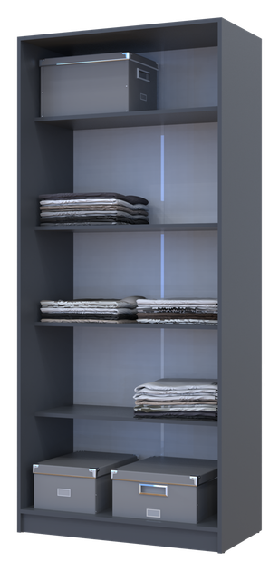 Шафа Doros Promo з полицями 90х48х204 см Графіт (42005101) - фото 5 Шафа Doros Promo з полицями 90х48х204 см Графіт (42005101) - фото 5