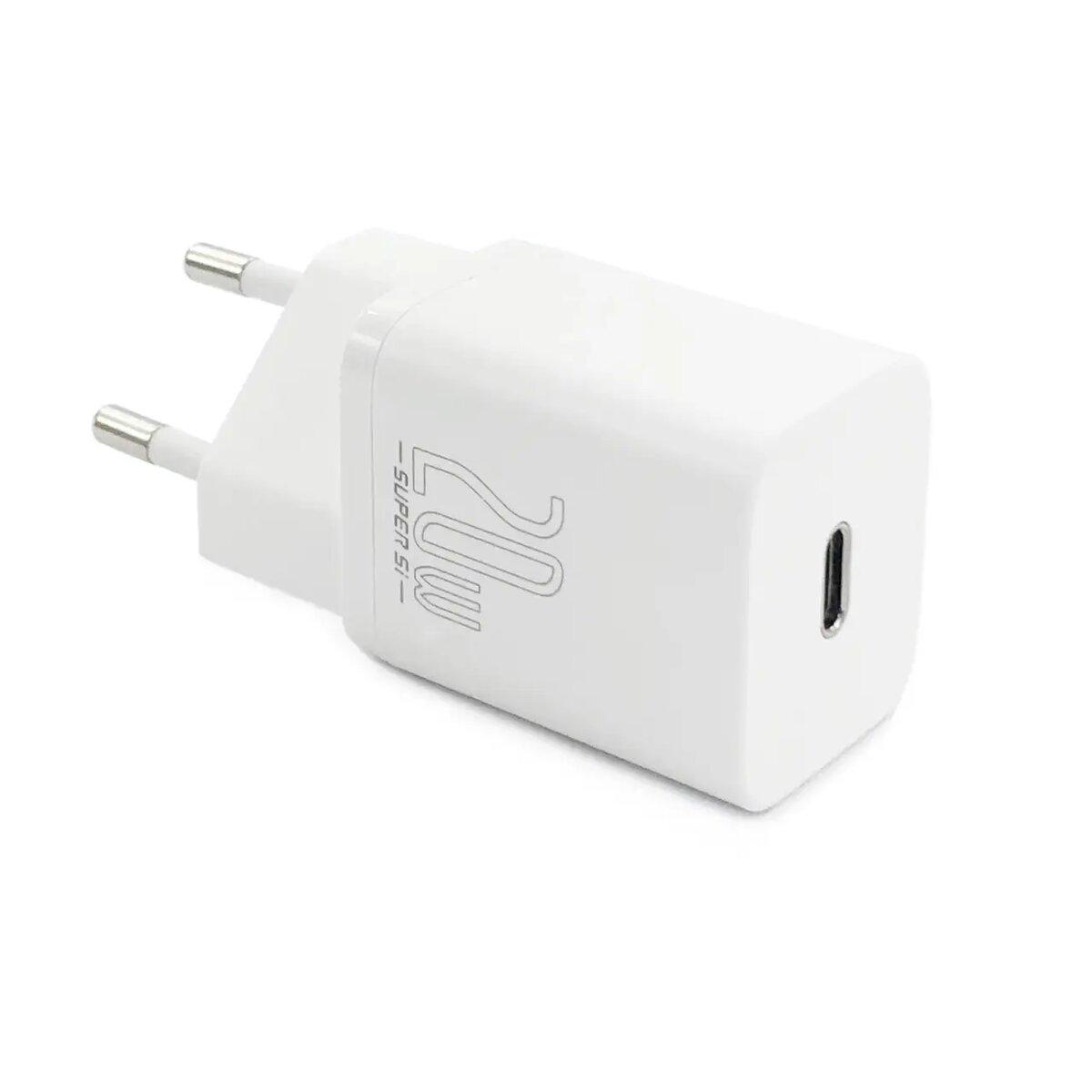 Пристрій зарядний мережевий Baseus Super Si 1C With Simple Wisdom Data Cable Type-C/iP 20W 1 м White