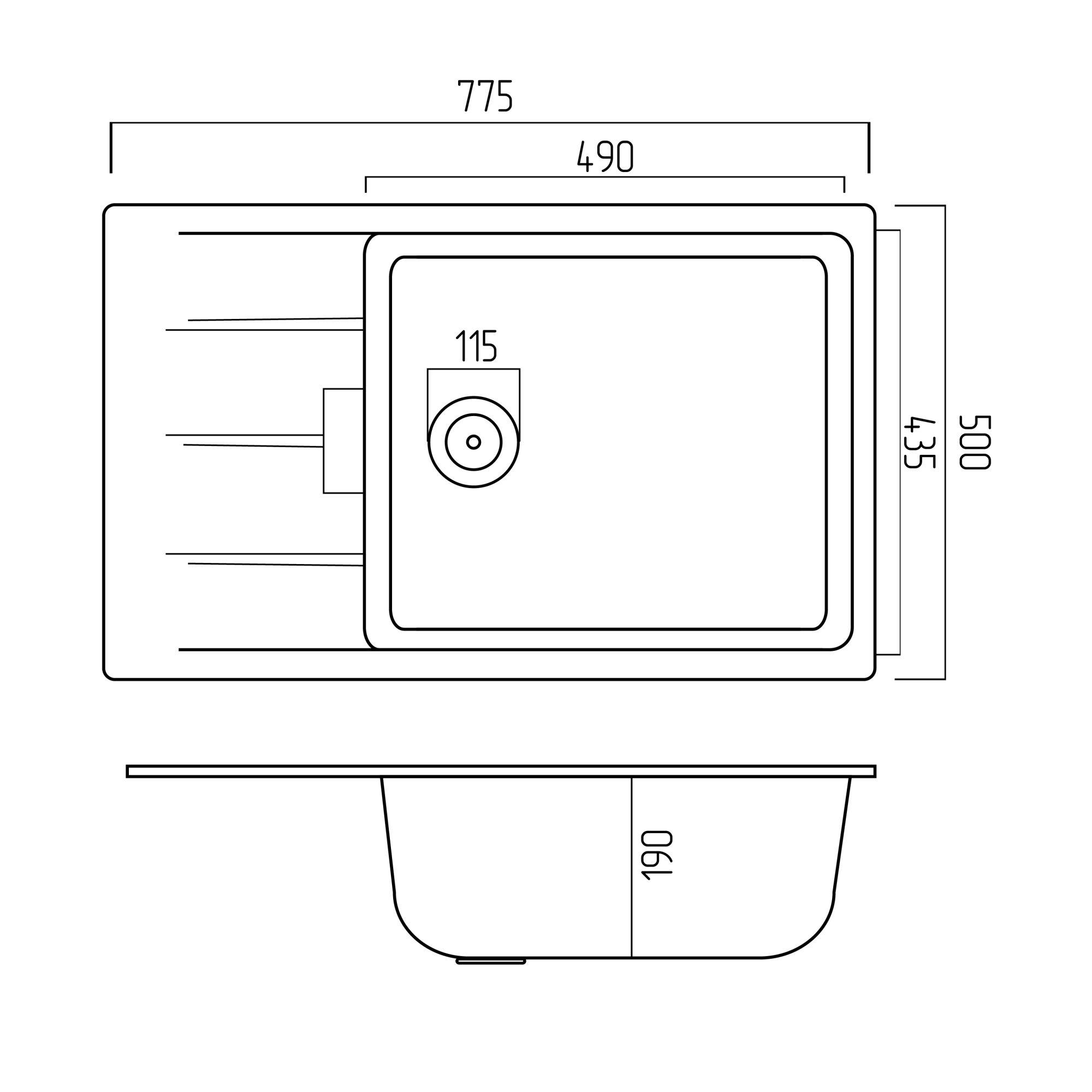 Мойка для кухни гранитная Platinum 7850 ROMA матовая Дюна - фото 8