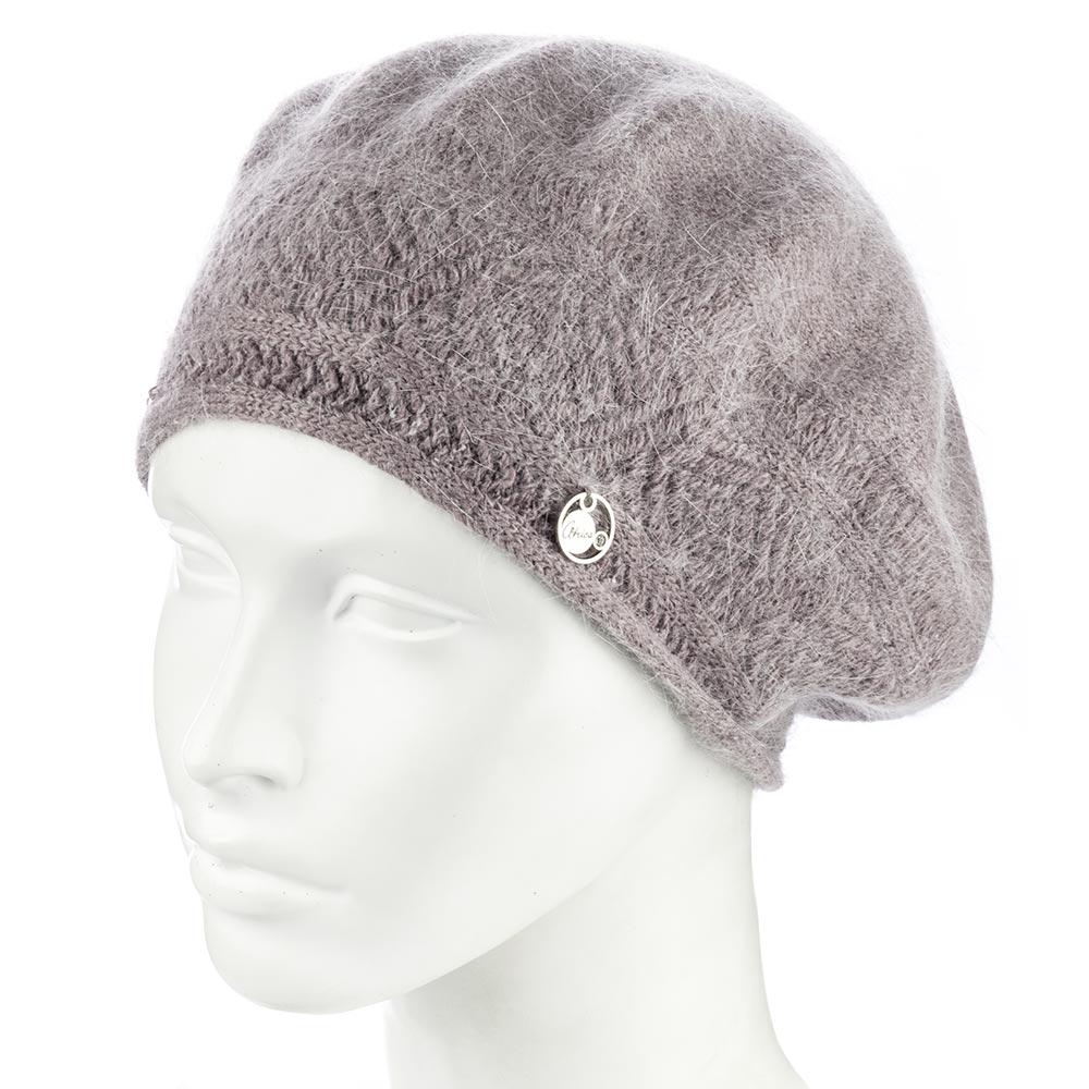 Берет женский ангоровый двойной Atrics WH912 с узором