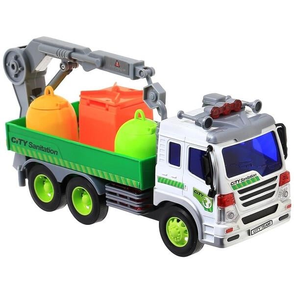 Игрушечный мусоровоз Wenyi инерционный со звуками Зеленый (58738)
