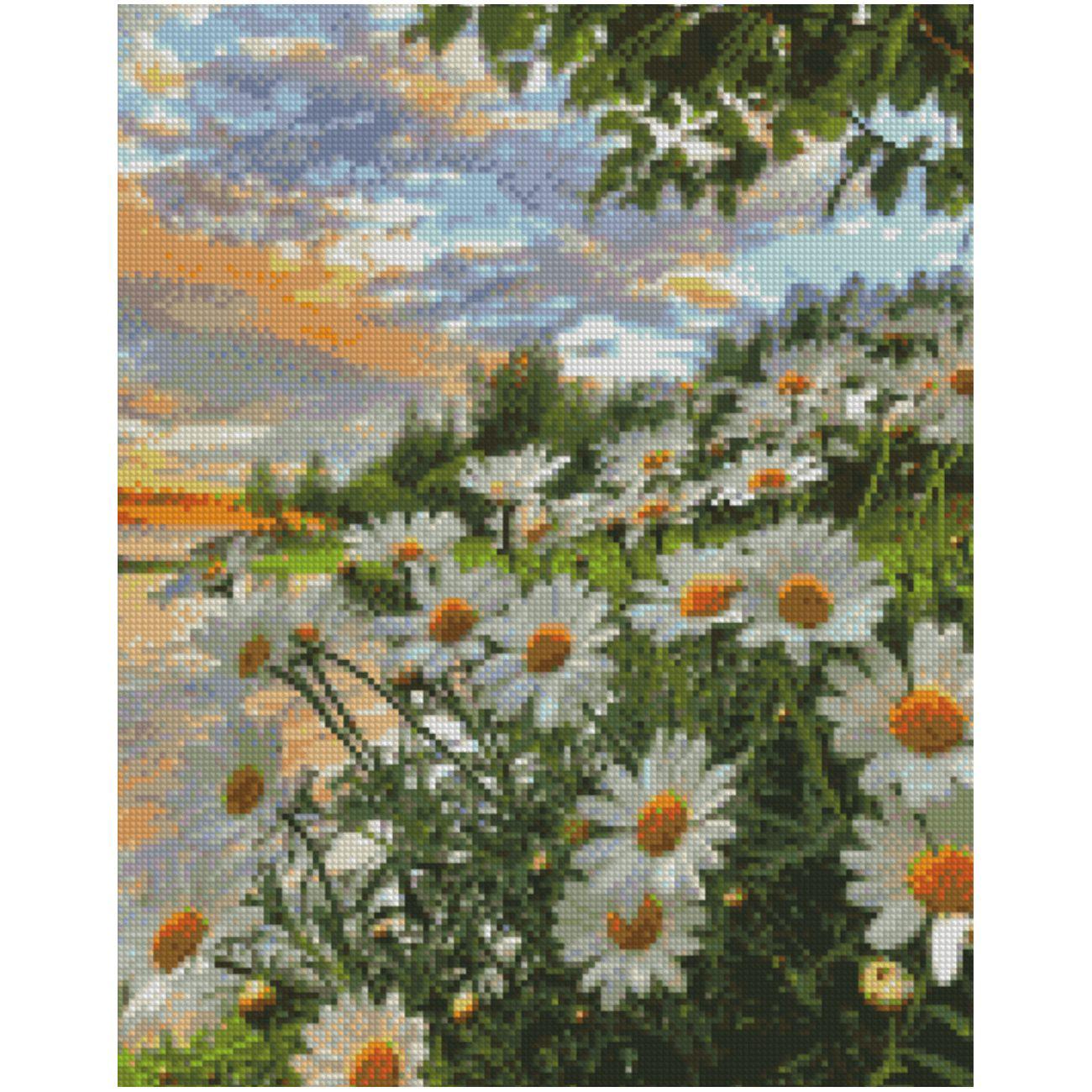 Алмазная мозаика Strateg Нежные ромашки 40х50 см (Str-FA0005)