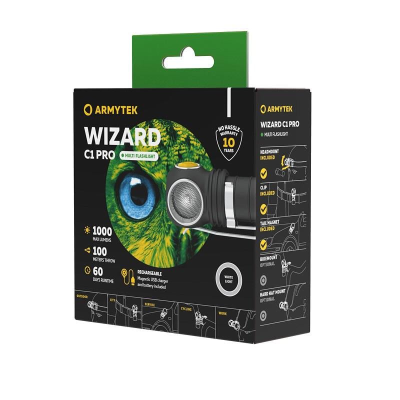 Ліхтар налобний Armytek Wizard C1 Pro Magnet USB - фото 25