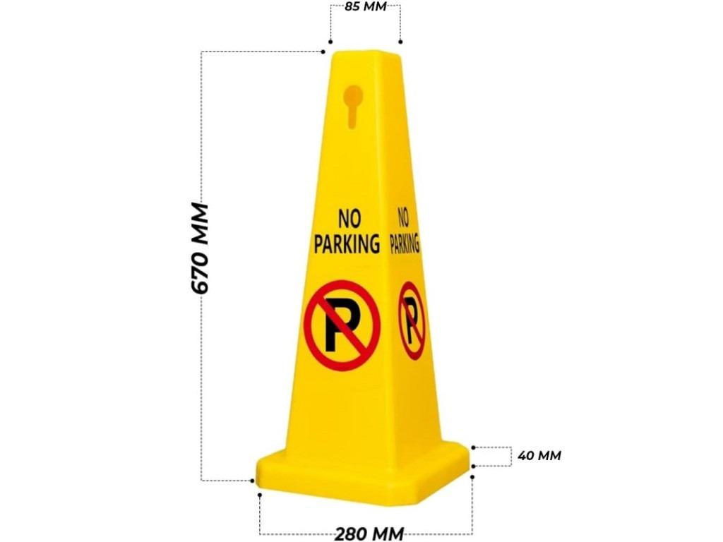 Стовпчик огороджувальний «No Parking» пластиковий паркувальний стовпчик з написом 67 см Жовтий - фото 2