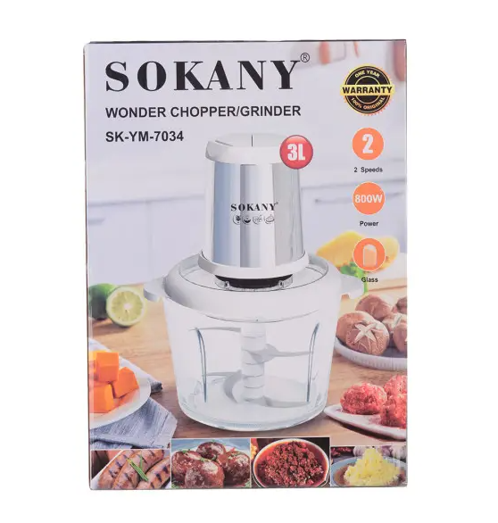 Чопер кухонний Sokany SK-YM-7034 на 6 лез Білий - фото 3