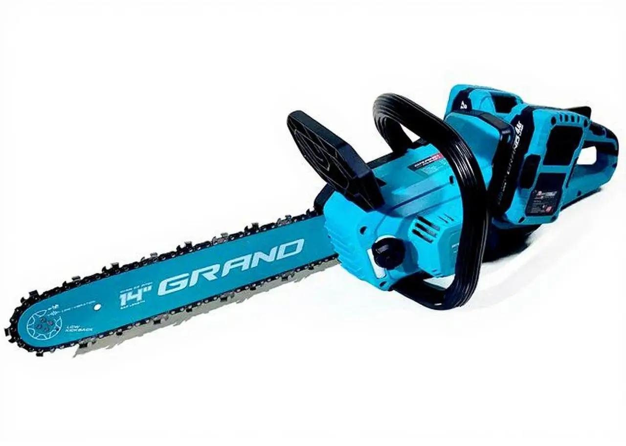 Акумуляторна пила ланцюгова Grand АПЦ-40А/16"- 8 (безщітковий мотор два високовольтні акумулятори 8Ач. два ланцюги дві шини 405мм .подвійне зарядне) - фото 4 Акумуляторна пила ланцюгова Grand АПЦ-40А/16"- 8 (безщітковий мотор два високовольтні акумулятори 8Ач. два ланцюги дві шини 405мм .подвійне зарядне) - фото 4