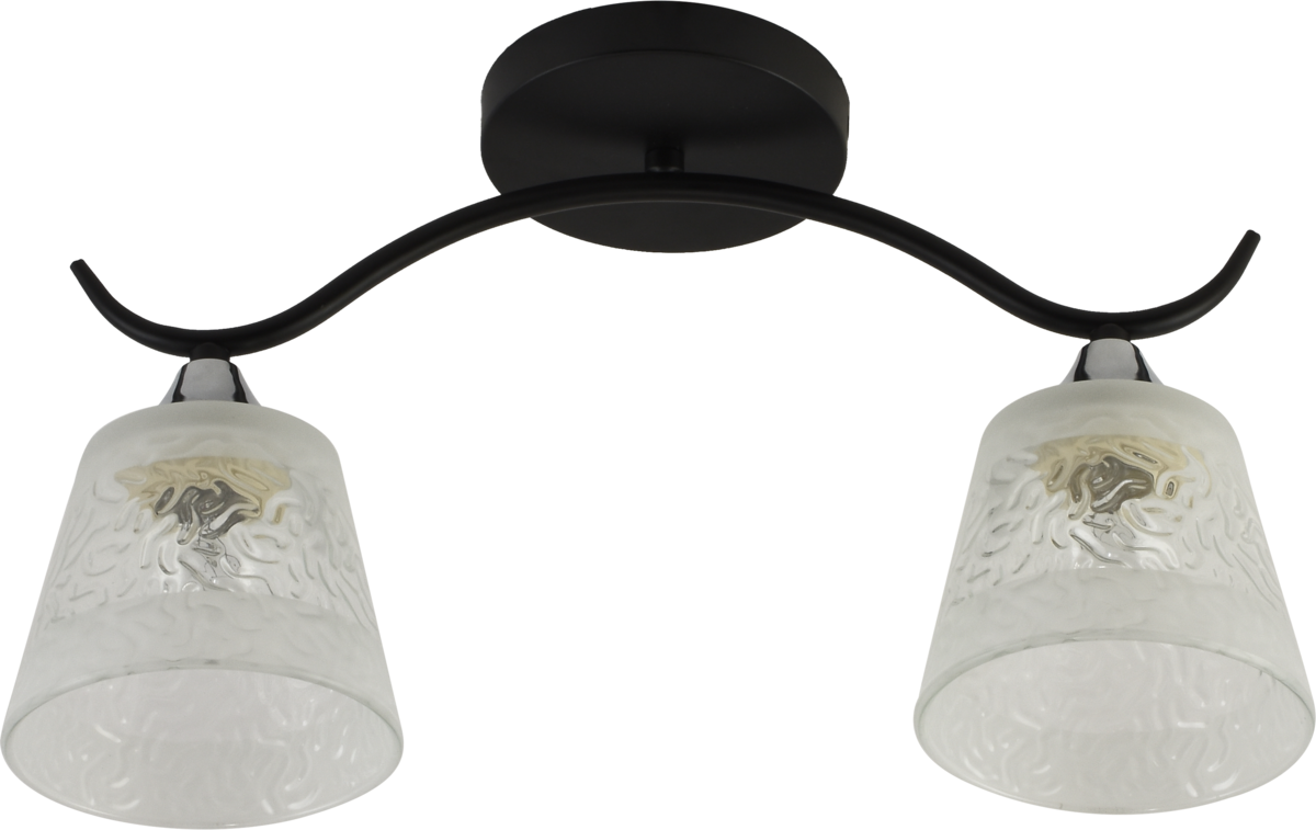 Люстра потолочная Light House SRS-20705/2 плафон прозрачный с белым Черный/Хром Люстра потолочная Light House SRS-20705/2 плафон прозрачный с белым Черный/Хром