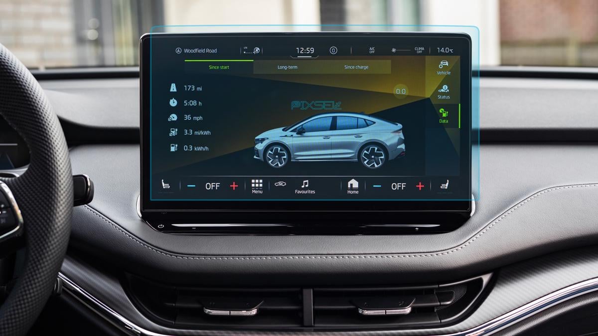 Стекло защитное Pixsel гибридный глянец на монитор Skoda ENYIAQ IV 14“ 2022