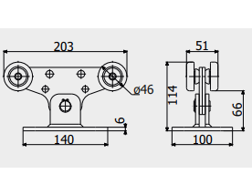 Каретка несущая Roll Grand №3 Д для подвесных систем/механизмов и подвесных ворот до 500 кг - фото 2 Каретка несущая Roll Grand №3 Д для подвесных систем/механизмов и подвесных ворот до 500 кг - фото 2