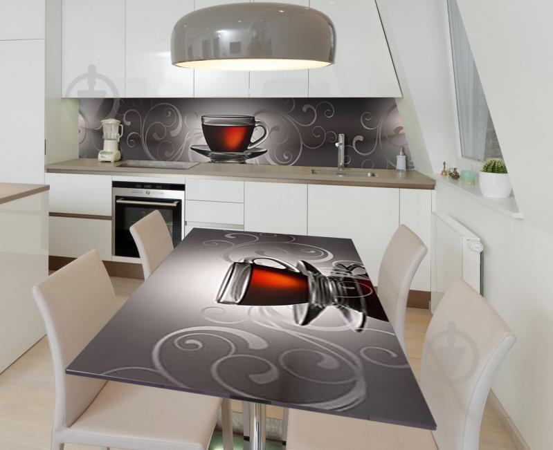 Наклейка 3Д виниловая на стол Zatarga «Чашка чёрного чая» 600х1200 мм (Z184444st)