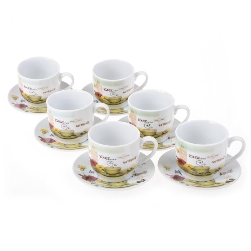 Набор кофейных чашек с блюдцами Lora NP87 6х6 160 мл