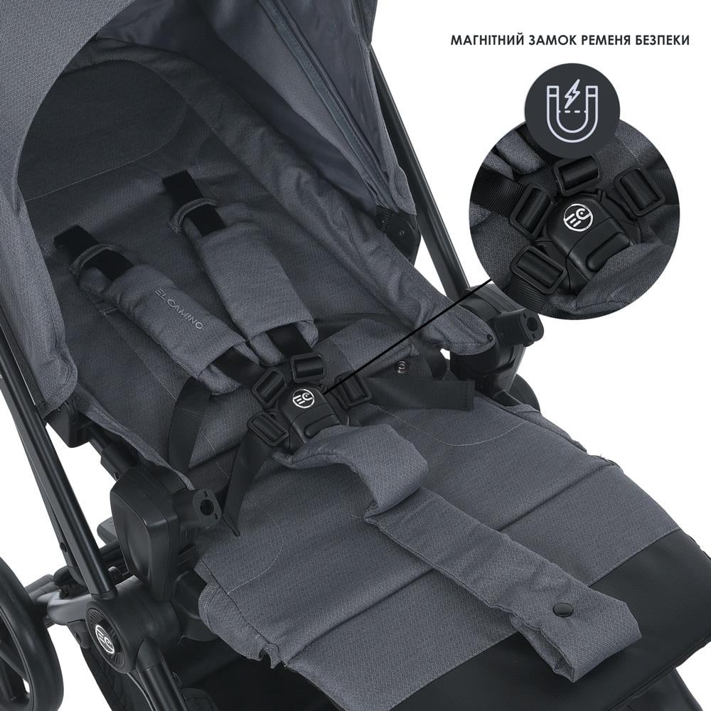 Детская коляска прогулочная с реверсивным блоком El Camino ME 1138 Spin 360 Stone Gray до 22 кг - фото 8 Детская коляска прогулочная с реверсивным блоком El Camino ME 1138 Spin 360 Stone Gray до 22 кг - фото 8