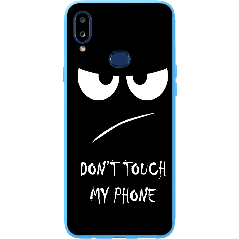 Чохол Boxface Samsung A107 Galaxy A10s Don't Touch my Phone Блакитний силікон (37944-up535-41588)