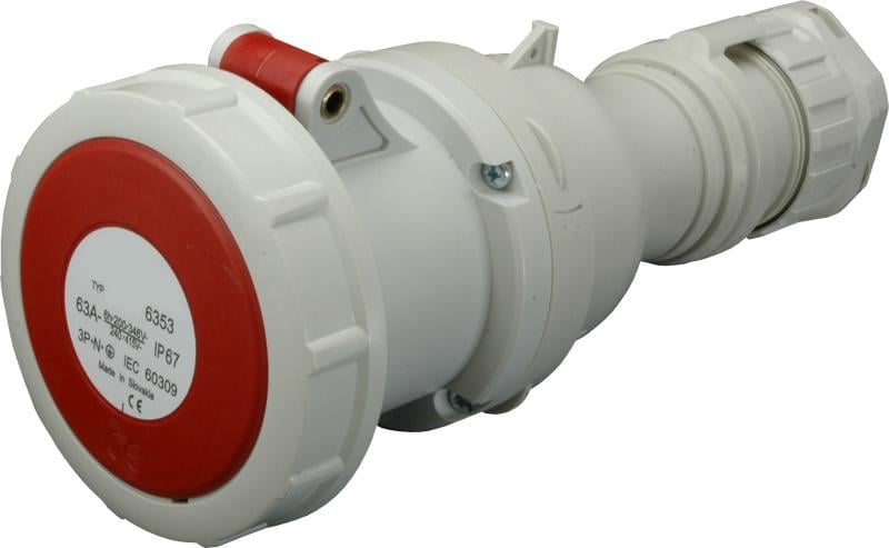 Силовая розетка ETI ESH-6353 3P+N+PE 63А 400 В переносная IP67 Красный (4482013)