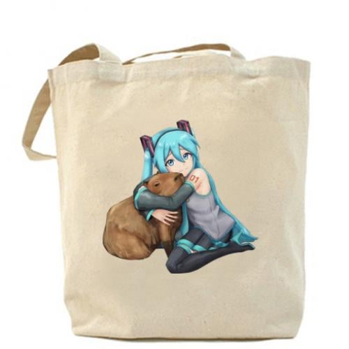 Шоппер Хацуне Мику с капибарой Бежевый (14330893-11-186728)