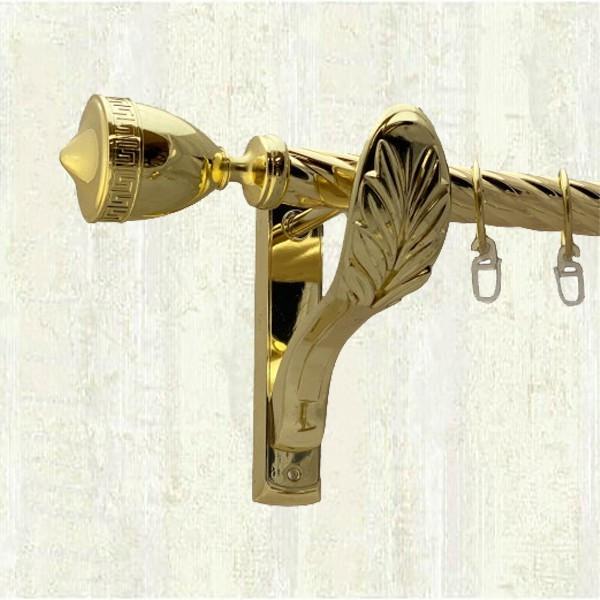 Карниз для штор Orvit Афіна кручена однорядний 25 мм ретро 160 см Золотий (000-7099)