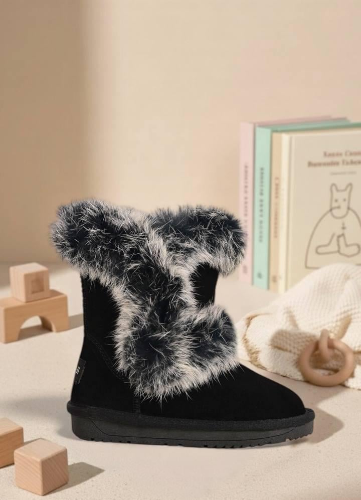 Угги детские Hengji натуральная замша и мех р. 29 Черный (30704856) - фото 3