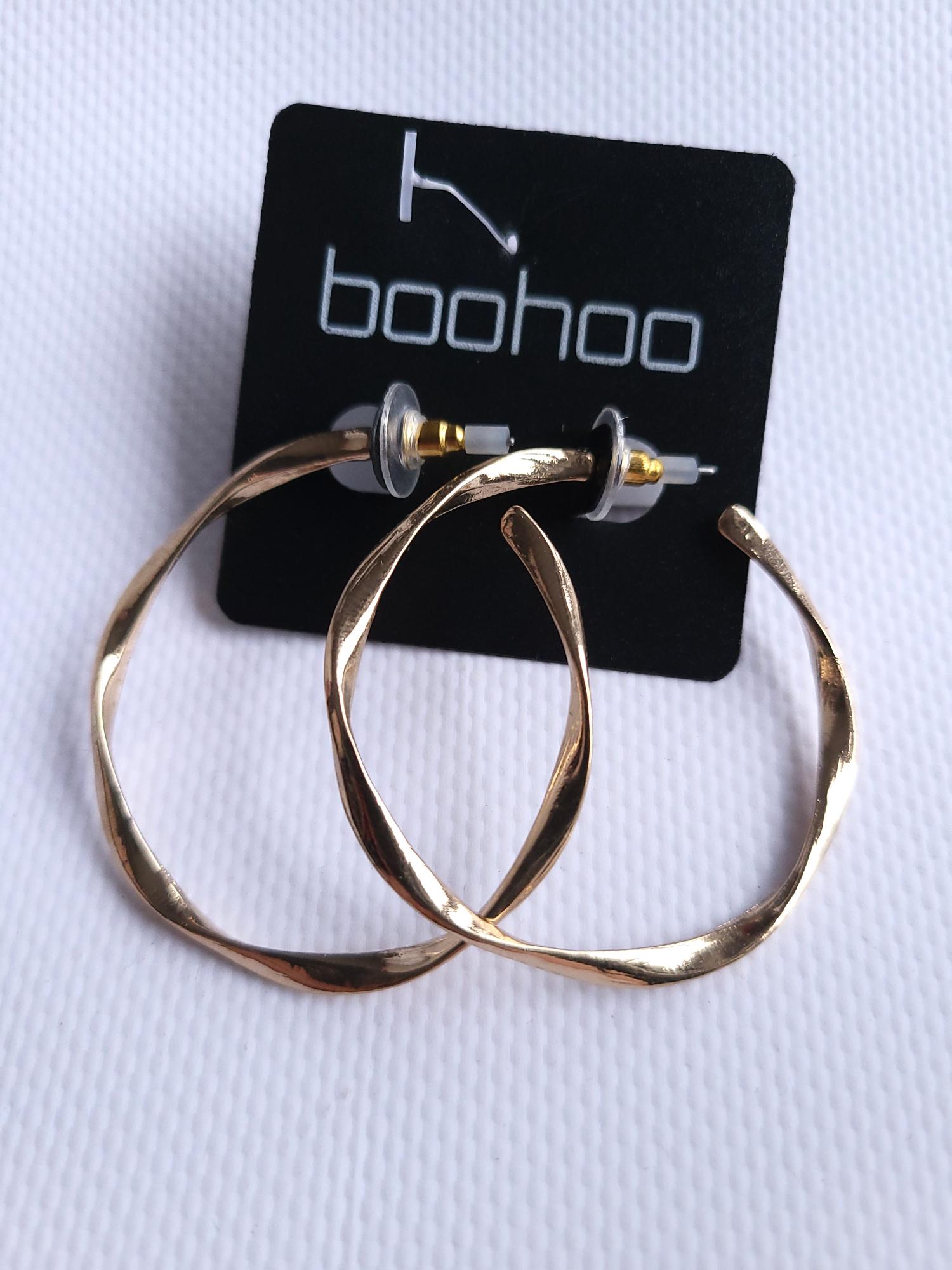 Серьги кольца фигурные Boohoo Золотистый (10806)